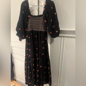 NWT: Free People Dahlia Embroidered Maxi Dress